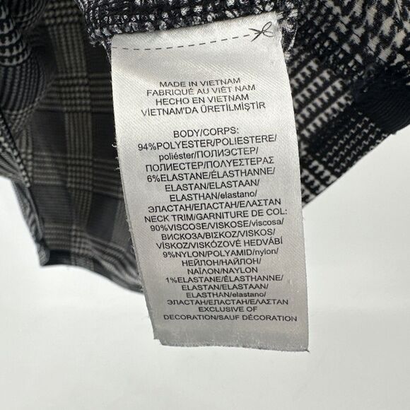 Lauren Ralph Lauren Shirt Womens Medium Black Houndstooth Plaid - Picture 6 of 8